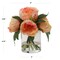 1 Piece 10" Pink Peony Flowers in Crystal Clear Glass Round Vase: Realistic Silk Blooms & Foliage, Office & Home Decor